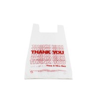 China Factory Packing Use Custom Logo Printed Reusable  PO Thank You T-shirt Bag