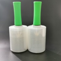 Degradable Series---Easy to Carry Degradable Mini Roll Stretch Film Plastic Wrapping Roll with Handle for Luggage