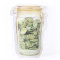 Mini Plastic Mason Jar Zipper Pouch Food Grade Stand Up Self Seal Bag